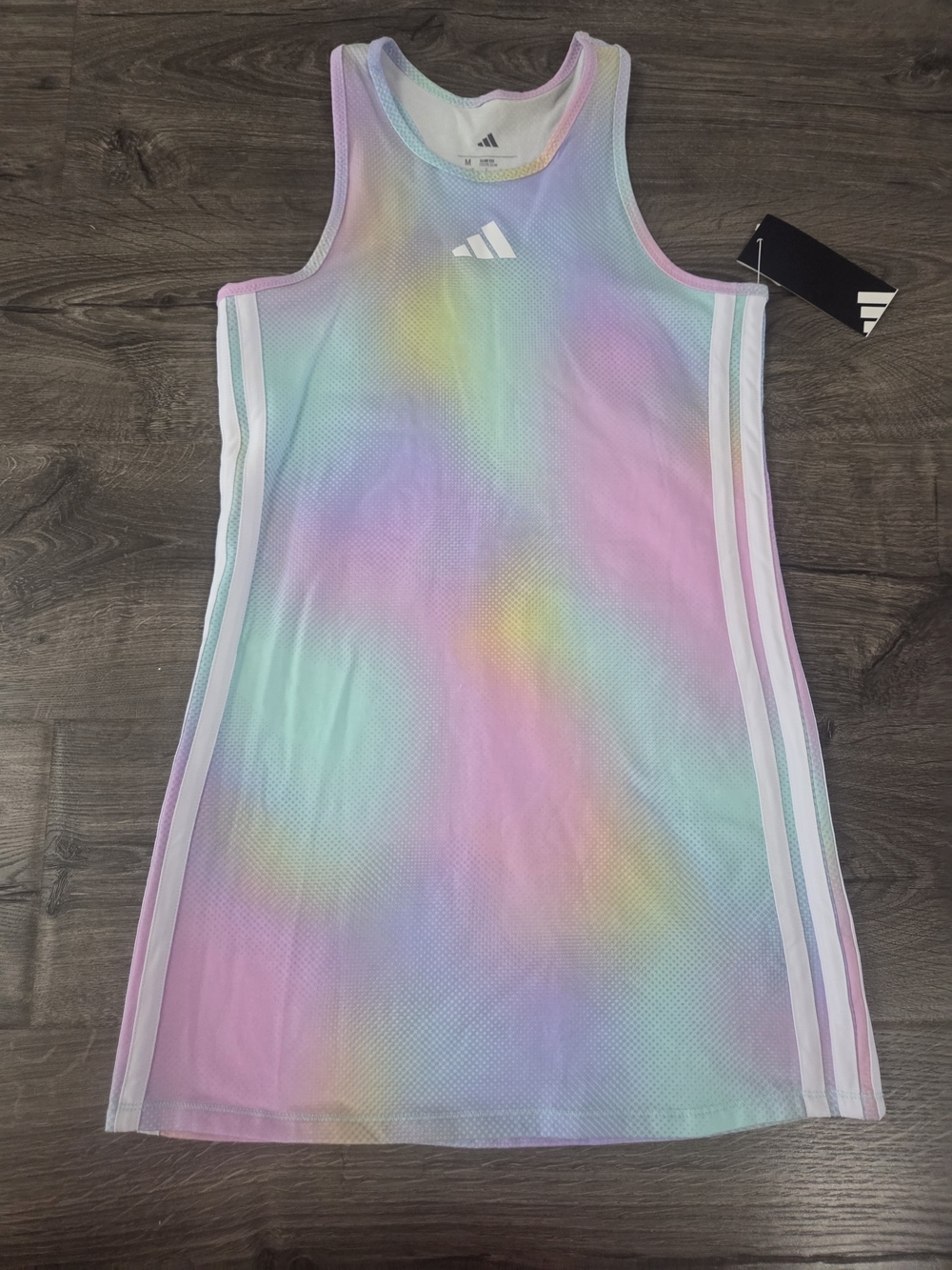 Adidas Pastel Tie-Dye Tank Dress Size M 10/12 NWT